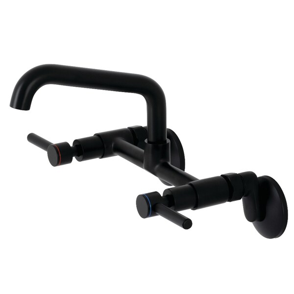 KS823MB Concord Two-Handle Wall-Mount Kitchen Faucet, Matte Black